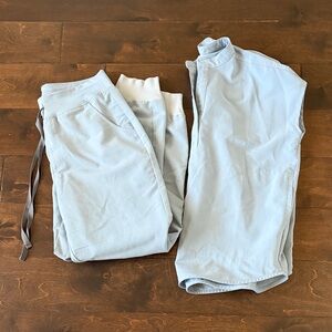 Light Blue Figs Scrub Set